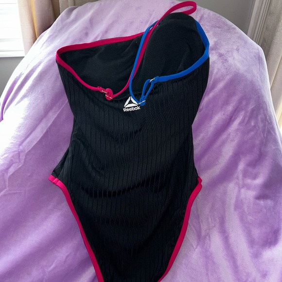 Reebok Women's One Piece Athletic Crossover Bathing Suit - Picture 2 of 2